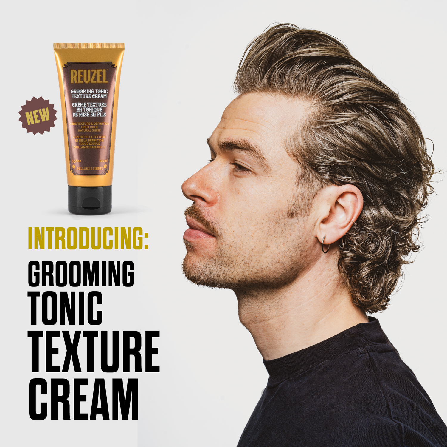 Click here to shop NEW Grooming Tonic Texture Cream which adds texture and definition to the hair. 