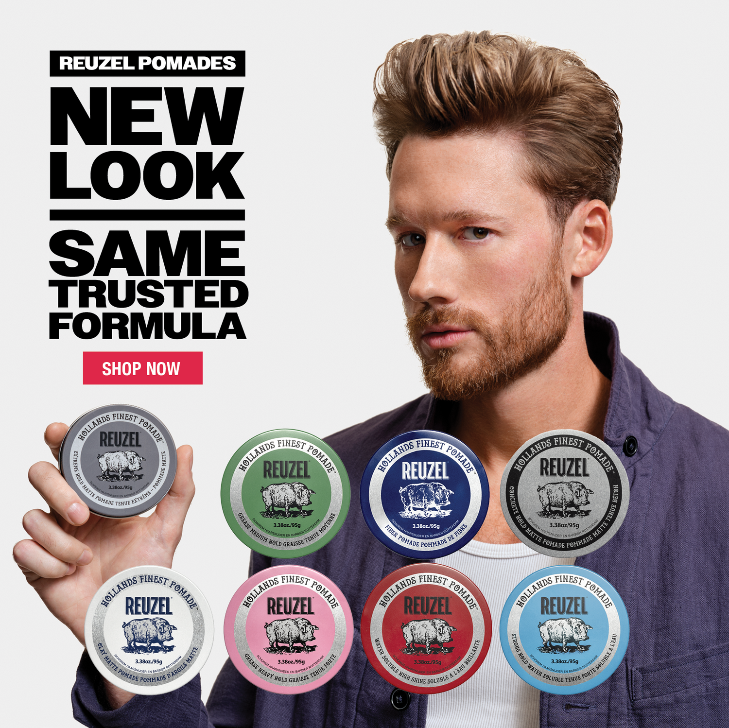 Reuzel Pomades: New look, same trusted formula. Click to shop the Pomade Collection. 